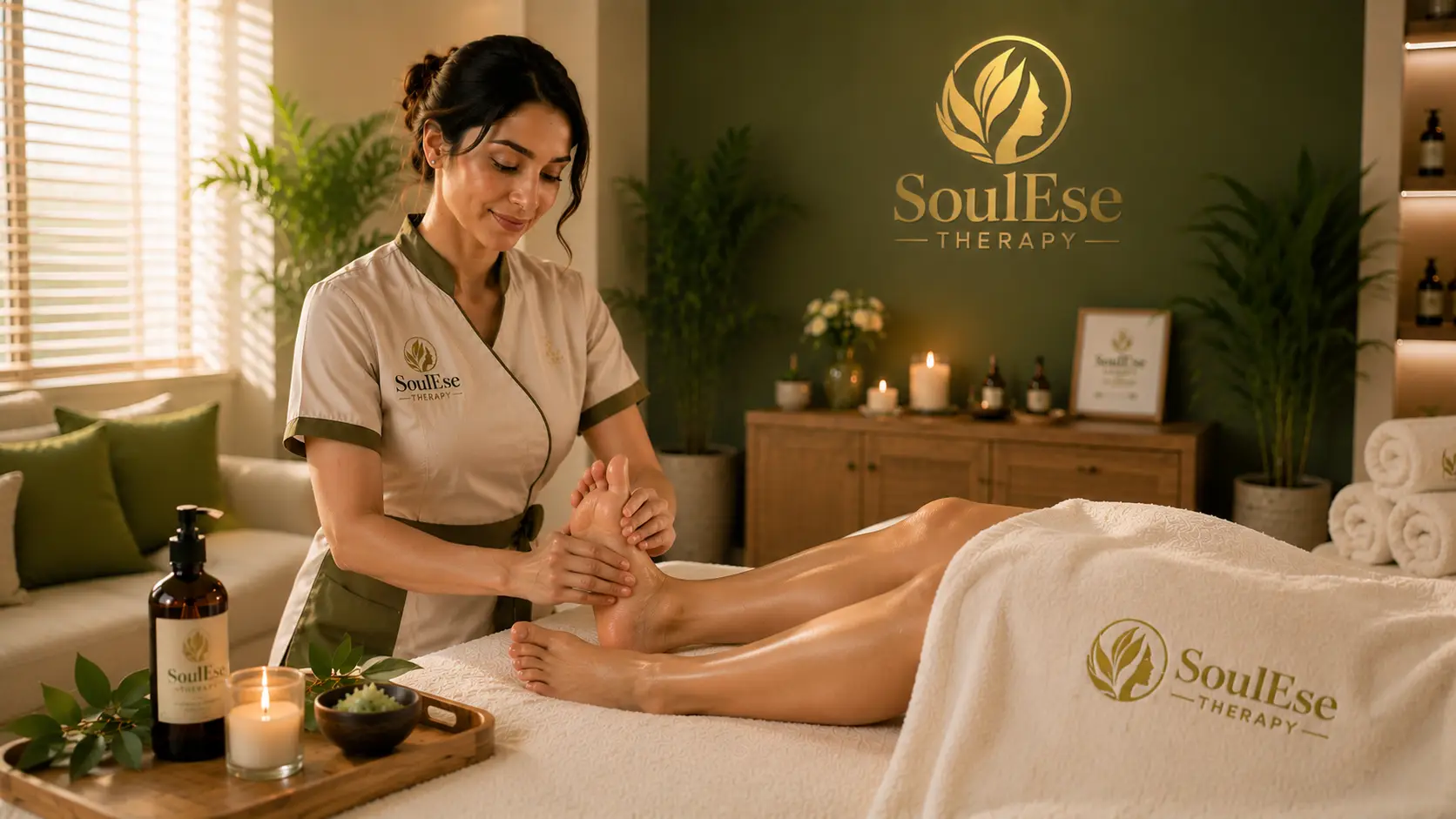 Reflexology foot massage session